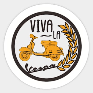 viva la vespa circle Sticker